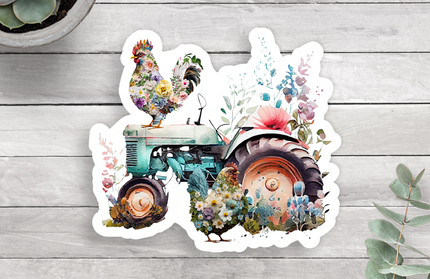 Farm Tractor Vinyl Sticker