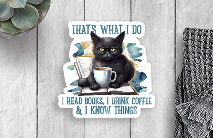 Cat I Know Things Vinyl Sticker