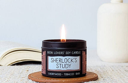 Sherlock's Study｜Bookish Soy Candle｜4oz Travel Tin: 4 oz Tin
