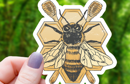Realistic Honeybee Nature Sticker - 3"