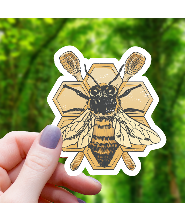 Realistic Honeybee Nature Sticker - 3"