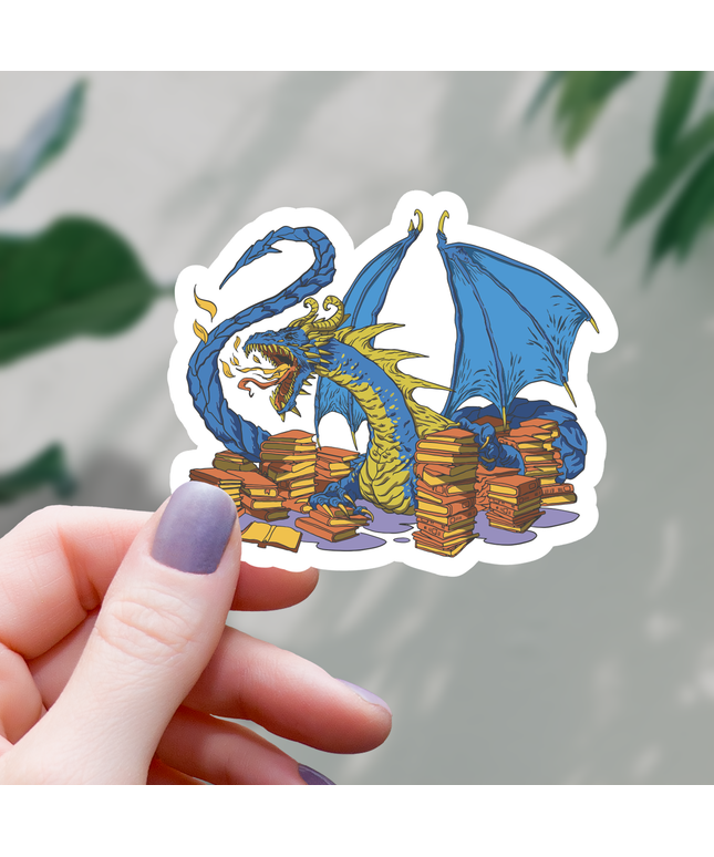 Library Book Dragon Sticker - 3"