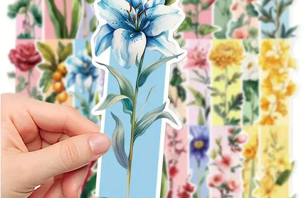 Floral Cardstock Bookmarks – Reading Gift Set: 10 Bookmarks