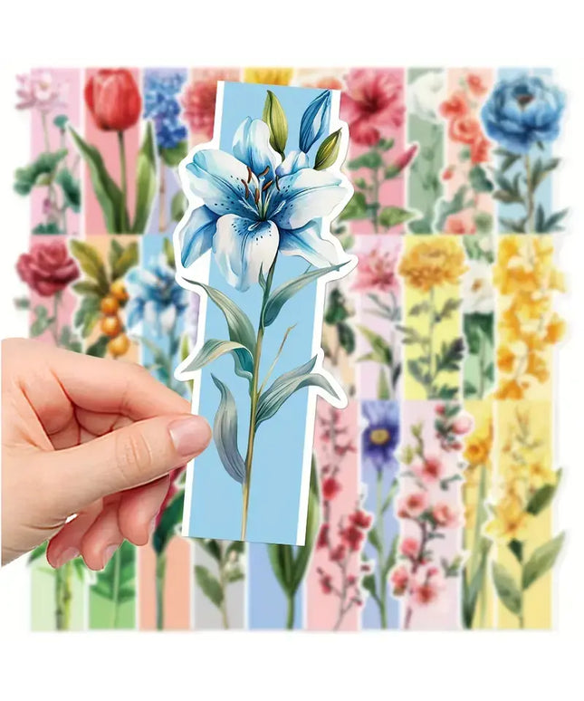 Floral Cardstock Bookmarks – Reading Gift Set: 10 Bookmarks