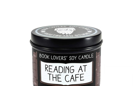 Reading at the Cafe｜Bookish Soy Candle｜4oz Travel Tin: 4 oz Tin