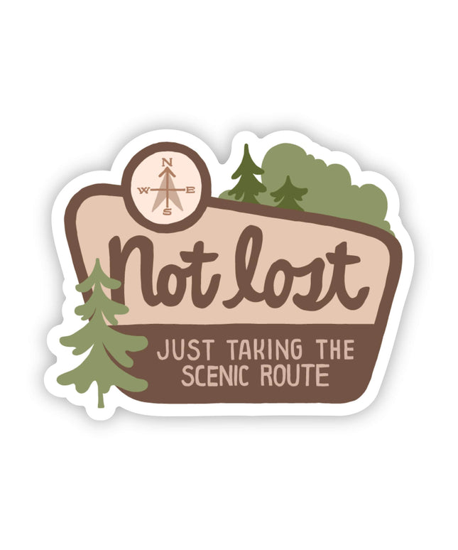 "Not Lost, Just Taking The Scenic Route" Sticker