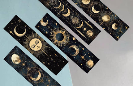 Celestial Moon & Sun Bookmarks | Cosmic Galaxy, Space Theme: Any 5 Bookmarks