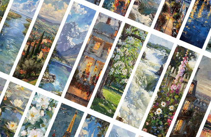 Scenic Oil Painting Bookmarks – Artsy Landscape Reminders: Any 1 Bookmark