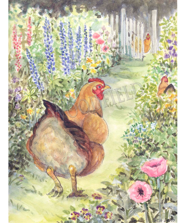 #295 - Garden Hen Notecard