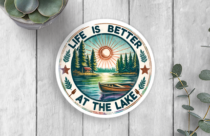 Life Is Better At The Lake Vinyl Sticker