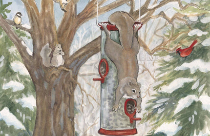 #753 - Chester's Bird Feeder Notecard