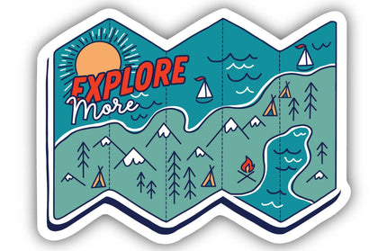Explore More Map Travel Sticker