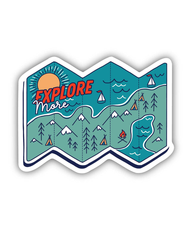 Explore More Map Travel Sticker
