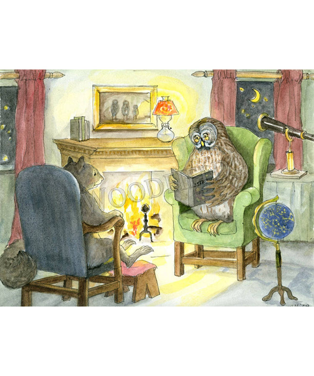 #749 - Evening at Owl's Notecard