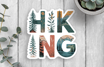 Hiking Vinyl Sticker