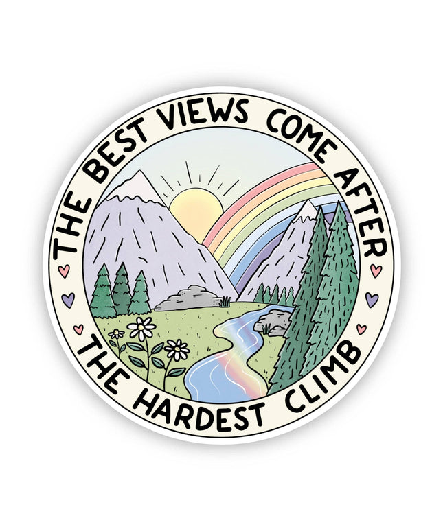 The Hardest Climb Motivational Sticker