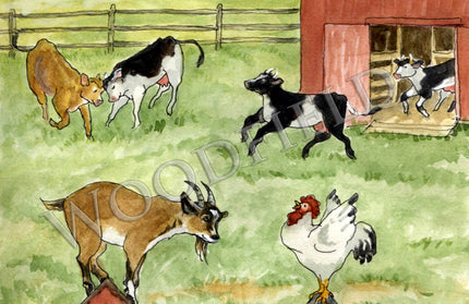 #25 - Farm Frolic Notecard