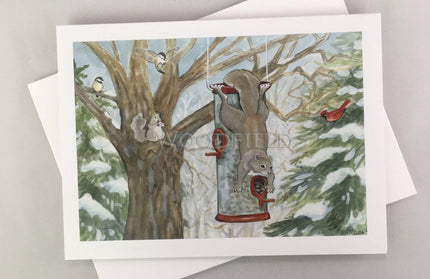#753 - Chester's Bird Feeder Notecard