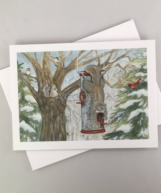 #753 - Chester's Bird Feeder Notecard