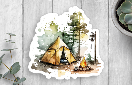 Camping Tent Vinyl Sticker