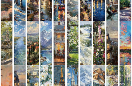 Scenic Oil Painting Bookmarks – Artsy Landscape Reminders: Any 1 Bookmark