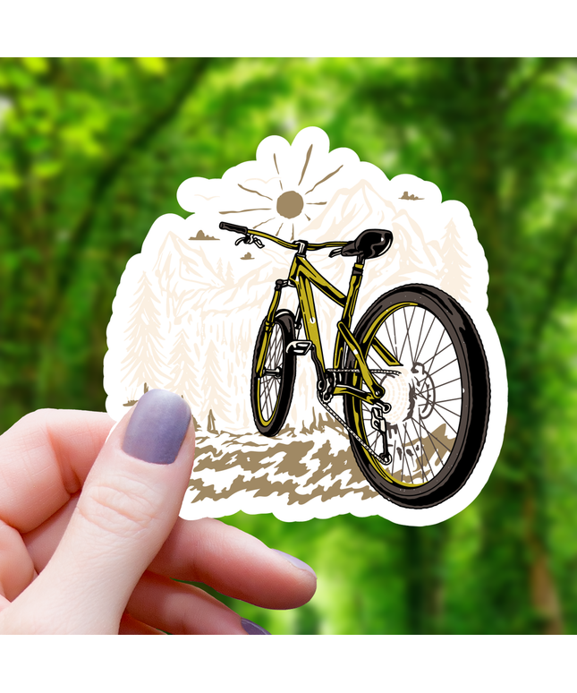 Mountain Bike Mountain Sticker - 3"