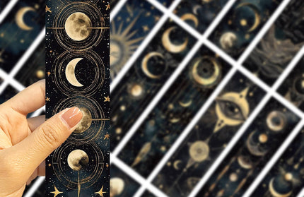 Celestial Moon & Sun Bookmarks | Cosmic Galaxy, Space Theme: Any 5 Bookmarks