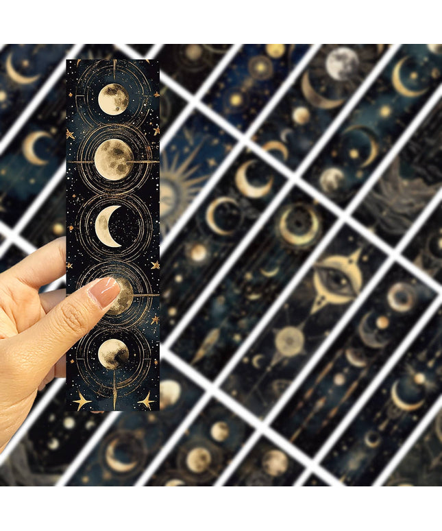 Celestial Moon & Sun Bookmarks | Cosmic Galaxy, Space Theme: Any 5 Bookmarks