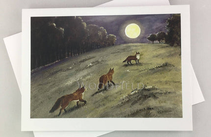 #307 - Foxes Moonlight Notecard