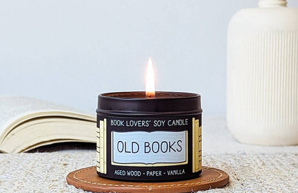 Old Books｜Bookish Soy Candle｜4oz Travel Tin: 4 oz Tin