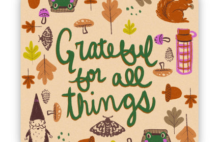 "Grateful for all things" fall sticker