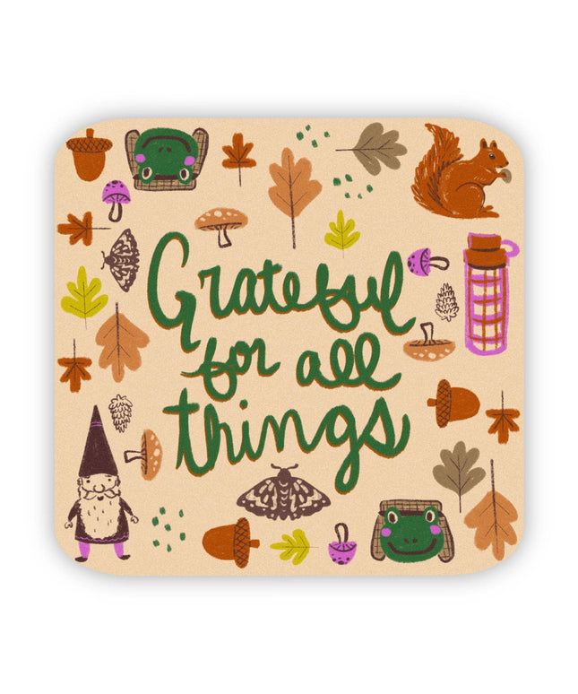 "Grateful for all things" fall sticker
