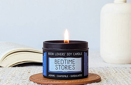 Bedtime Stories｜Bookish Soy Candle｜4oz Travel Tin: 4 oz Tin