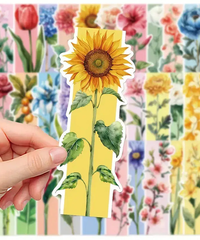 Floral Cardstock Bookmarks – Reading Gift Set: 10 Bookmarks