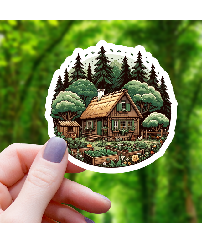 Cottagecore Cabin Sticker - 3"