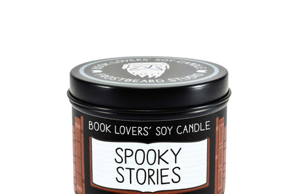 Spooky Stories｜Fall Bookish Soy Candle｜4oz Travel Tin: 4 oz Tin